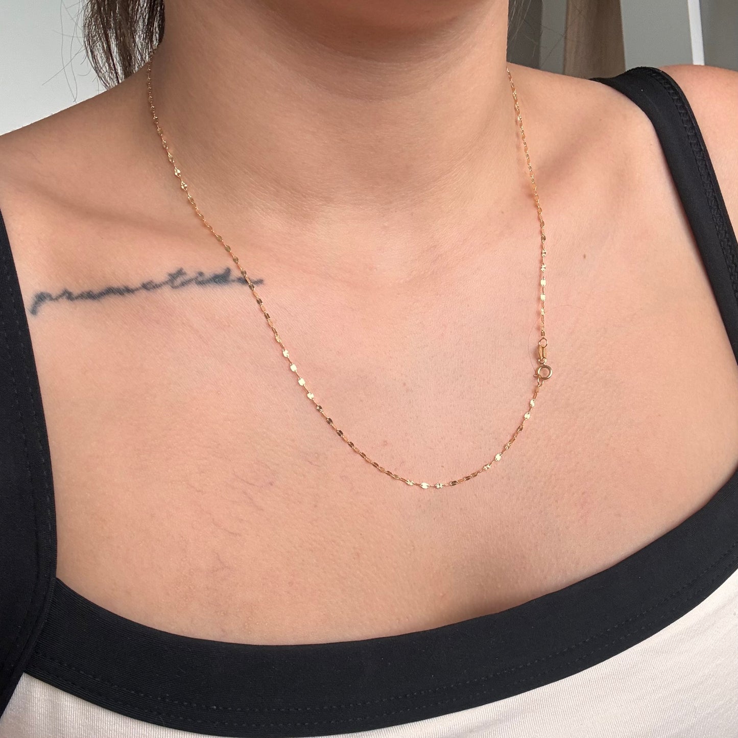 CADENA CRISPETA DIAMANTADA ORO AMARILLO ITALY 18K 50CM - 1,0GR