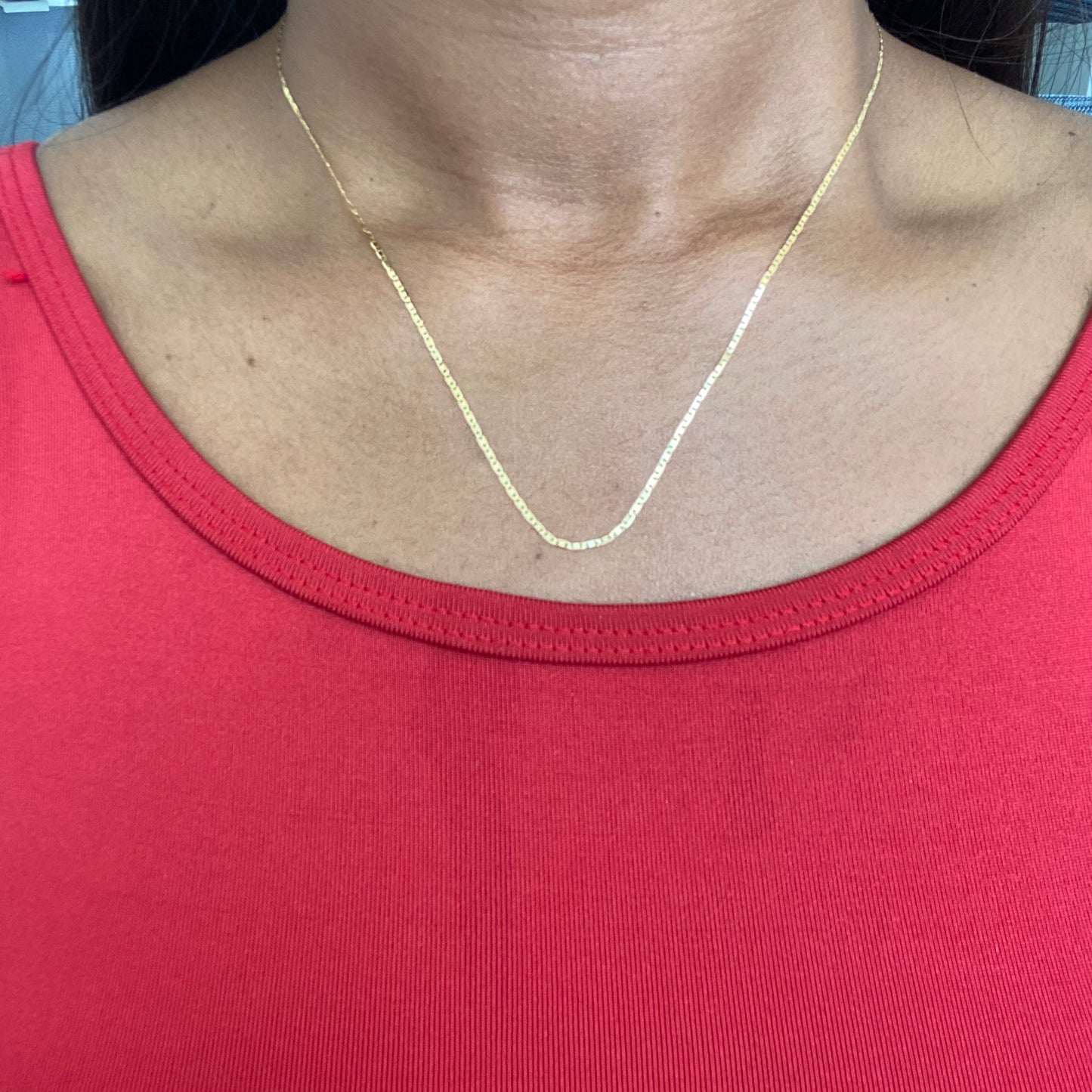CADENA TEJIDO PLANO 1.2MM ORO AMARILLO ITALY 18K 45CM - 1.56GR (IJ)