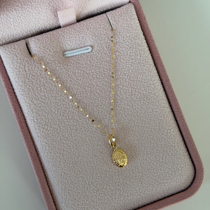 CADENA MINI CRISPETA 0.9MM 45CM + DIJE VIRGEN DEL CARMEN ORO AMARILLO 18K 0,6GR (NA)