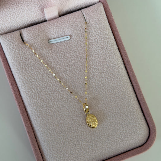 CADENA MINI CRISPETA 0.9MM 45CM + DIJE VIRGEN DEL CARMEN ORO AMARILLO 18K 0,6GR (NA)