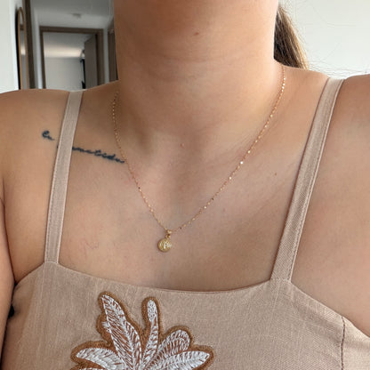 CADENA MINI CRISPETA 0.9MM 45CM + DIJE SAN BENITO ORO AMARILLO 18K 0,7GR (NA)