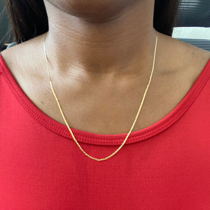 CADENA TEJIDO PLANO 1.2MM ORO AMARILLO ITALY 18K 50CM - 1.63GR (IJ)