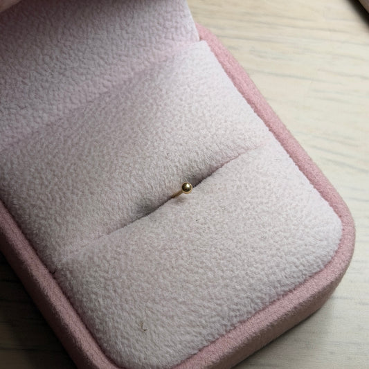 CHISPA PARA NARIZ RECTA MEDIA BOLA ORO AMARILLO COL 18K *PIERCING*