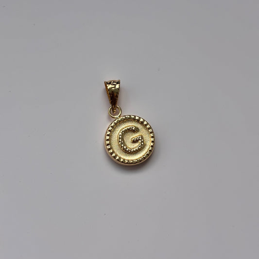 DIJE LETRA G REDONDO BORDEADO 1,7CM ORO AMARILLO 18K - 0,6GR