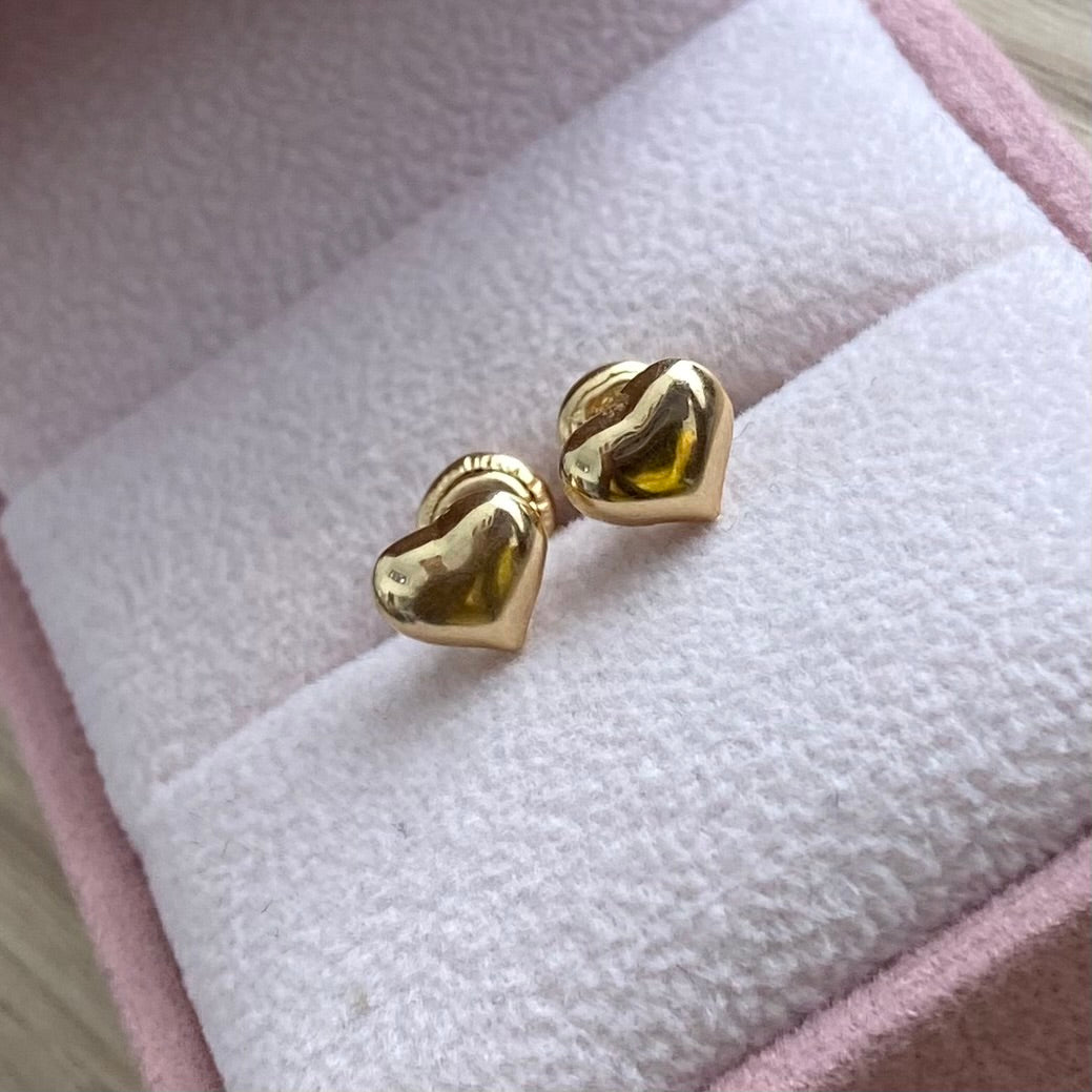 TOPOS CORAZON INFLADO LISO 7MM ORO AMARILLO COL 18K - 0,72GR (NG)