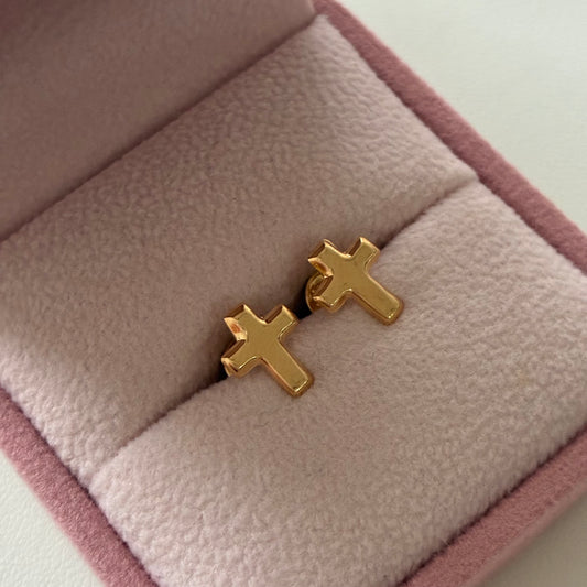 TOPOS CRUZ LISA 9MM ORO AMARILLO 18K - 0,67GR