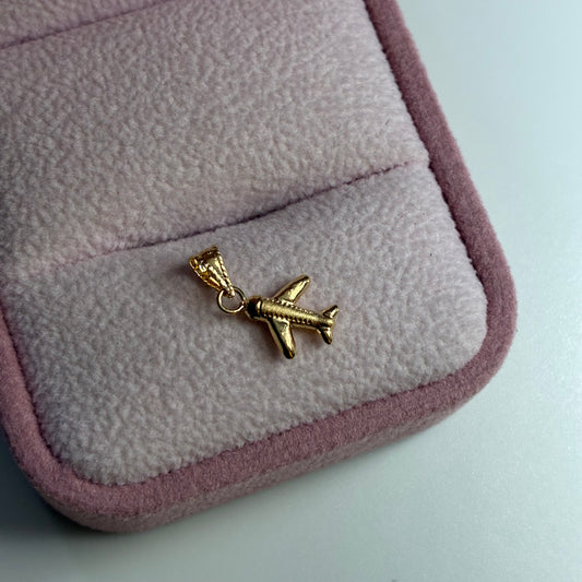 DIJE AVION LISO 1.5CM ORO AMARILLO COL 18K - 0,28GR (NH)