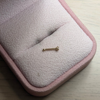 CHISPA PARA NARIZ RECTA PIEDRA BLANCA ORO AMARILLO COL 18K *PIERCING*