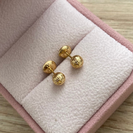 TOPOS BOLAS DIAMANTADAS 5MM ORO AMARILLO COL 18K - 0,65GR (NG)