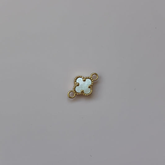 DIJE PARA PULSERA TREBOL BLANCO 0.8CM ORO AMARILLO 18K - 0,5GR