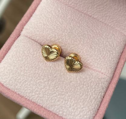 TOPOS CORAZON DIAMANTADOS 8MM ORO AMARILLO COL 18K - 0,78GR (NG)