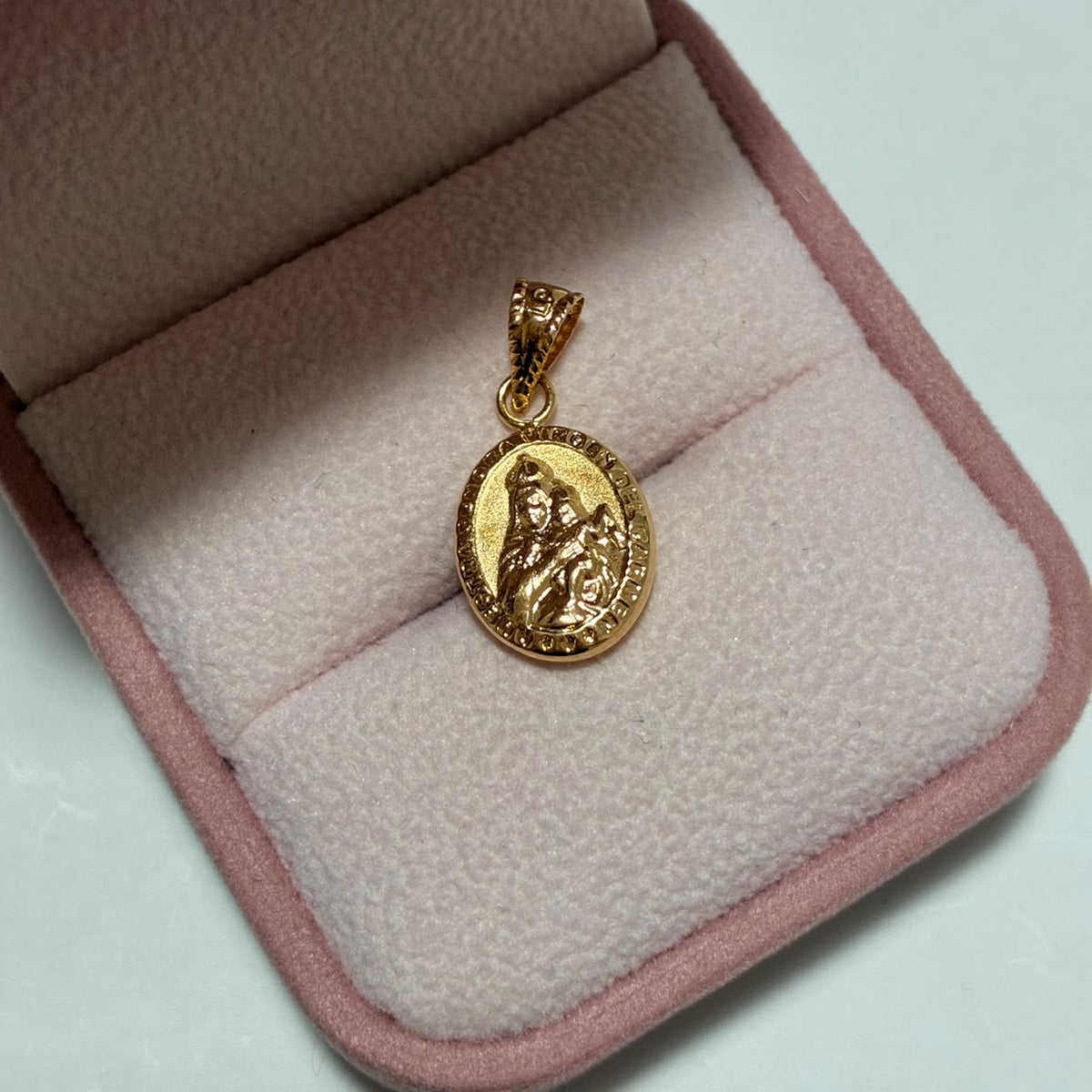 DIJE VIRGEN MARIA AUXILIADORA REDONDA 2.3CM ORO AMARILLO COL 18K-0.89GR