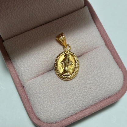 DIJE VIRGEN MILAGROSA REDONDA 2.4CM ORO AMARILLO COL 18K-0.85GR