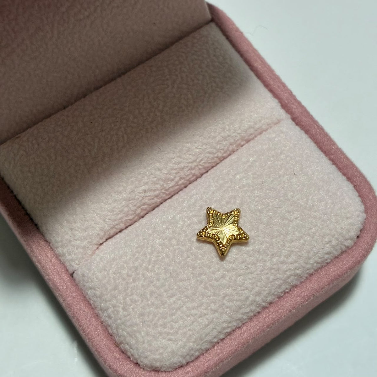 HERRAJE TAMBOR ESTRELLA DIAMANTADA 0.8CM ORO AMARILLO COL 18K-0.16GR