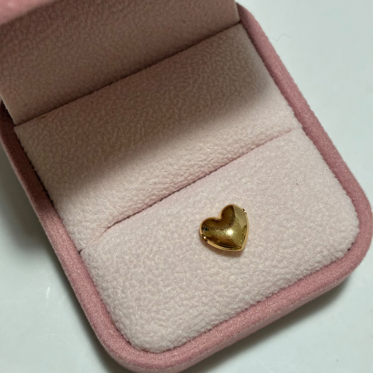 HERRAJE TAMBOR CORAZON INFLADO 1CM ORO AMARILLO COL 18K-0.27GR