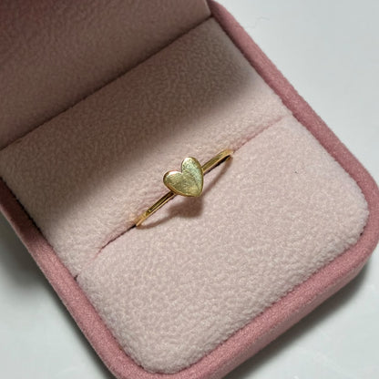 ANILLO SOLITARIO + CORAZON LISO TALLA 7.5 ORO AMARILLO COL 18K-0.9GR