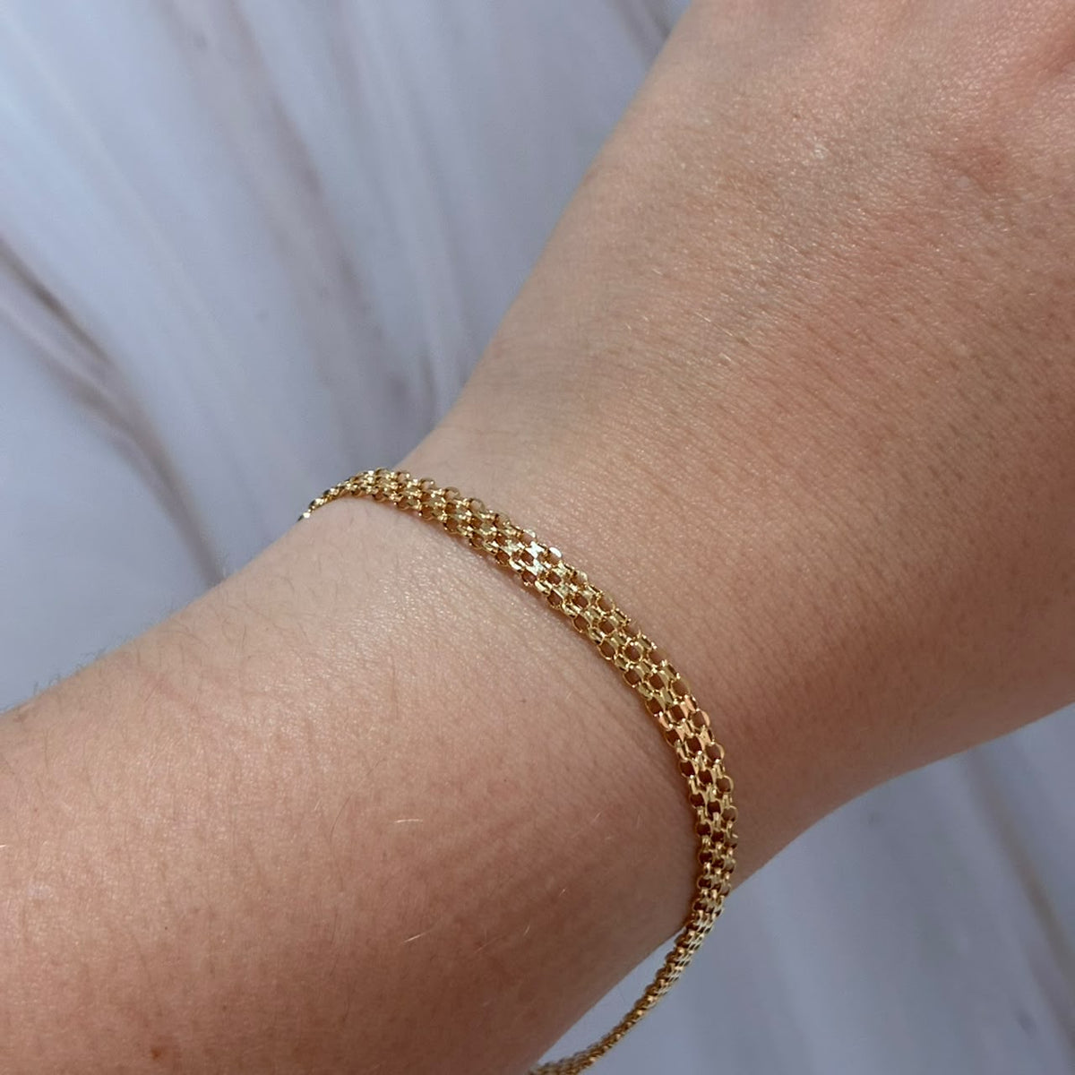 PULSERA CHINA 2 CARRILES 20CM 4.2MM ORO AMARILLO ITALY 18K-2.47GR