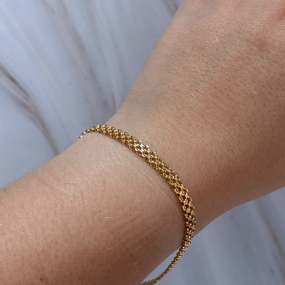 PULSERA CHINA 2 CARRILES 20CM 4.2MM ORO AMARILLO ITALY 18K-2.47GR