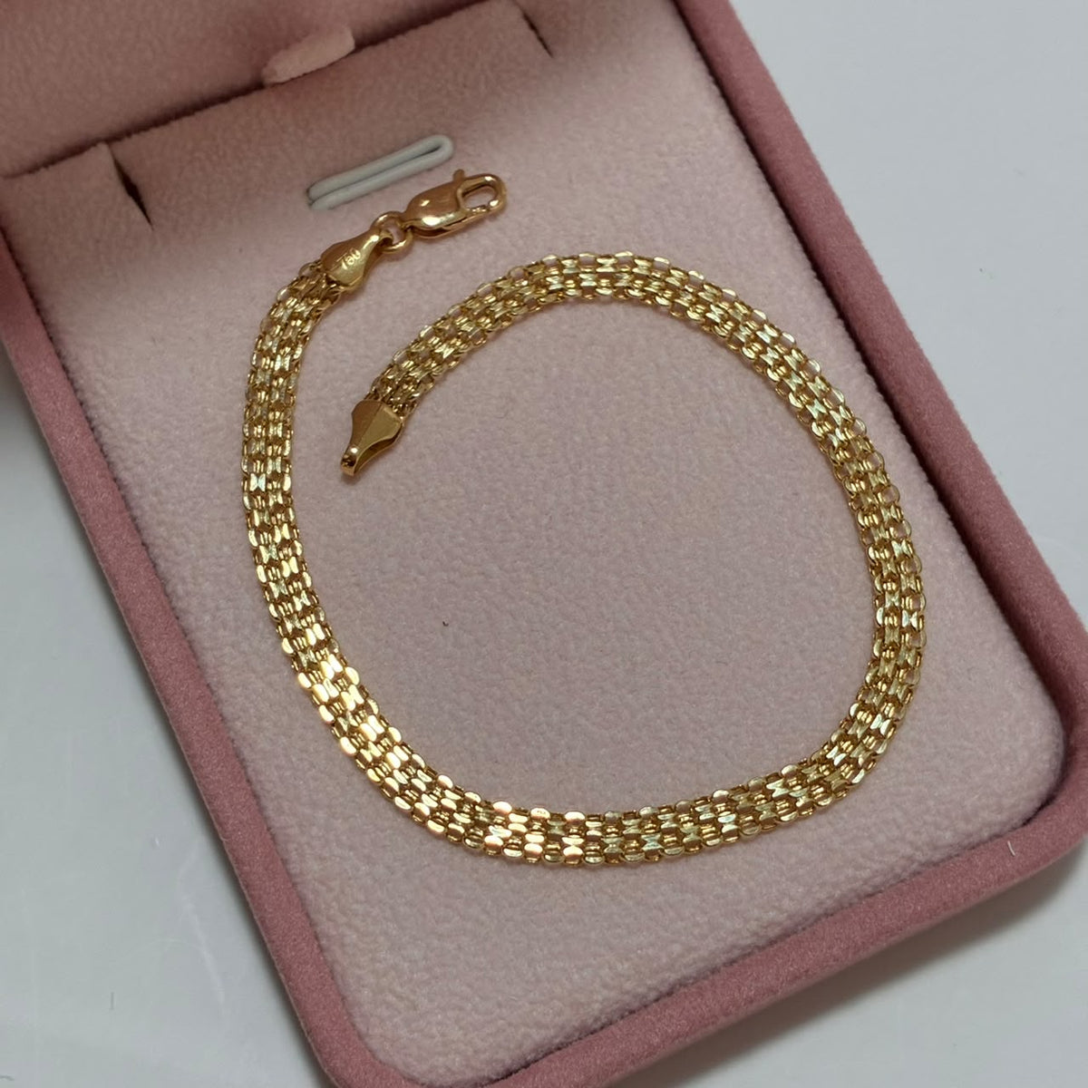 PULSERA CHINA 2 CARRILES 20CM 4.2MM ORO AMARILLO ITALY 18K-2.47GR