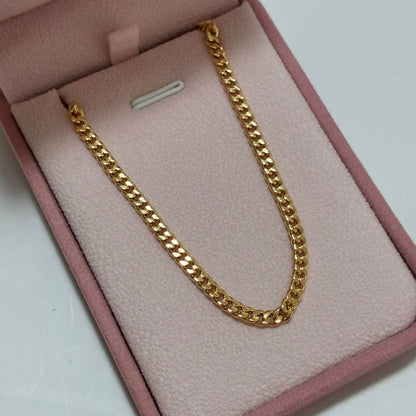 CADENA CUBANA REDONDA HUECA 60CM 3.4MM ORO AMARILLO ITALY 18K-3.84GR