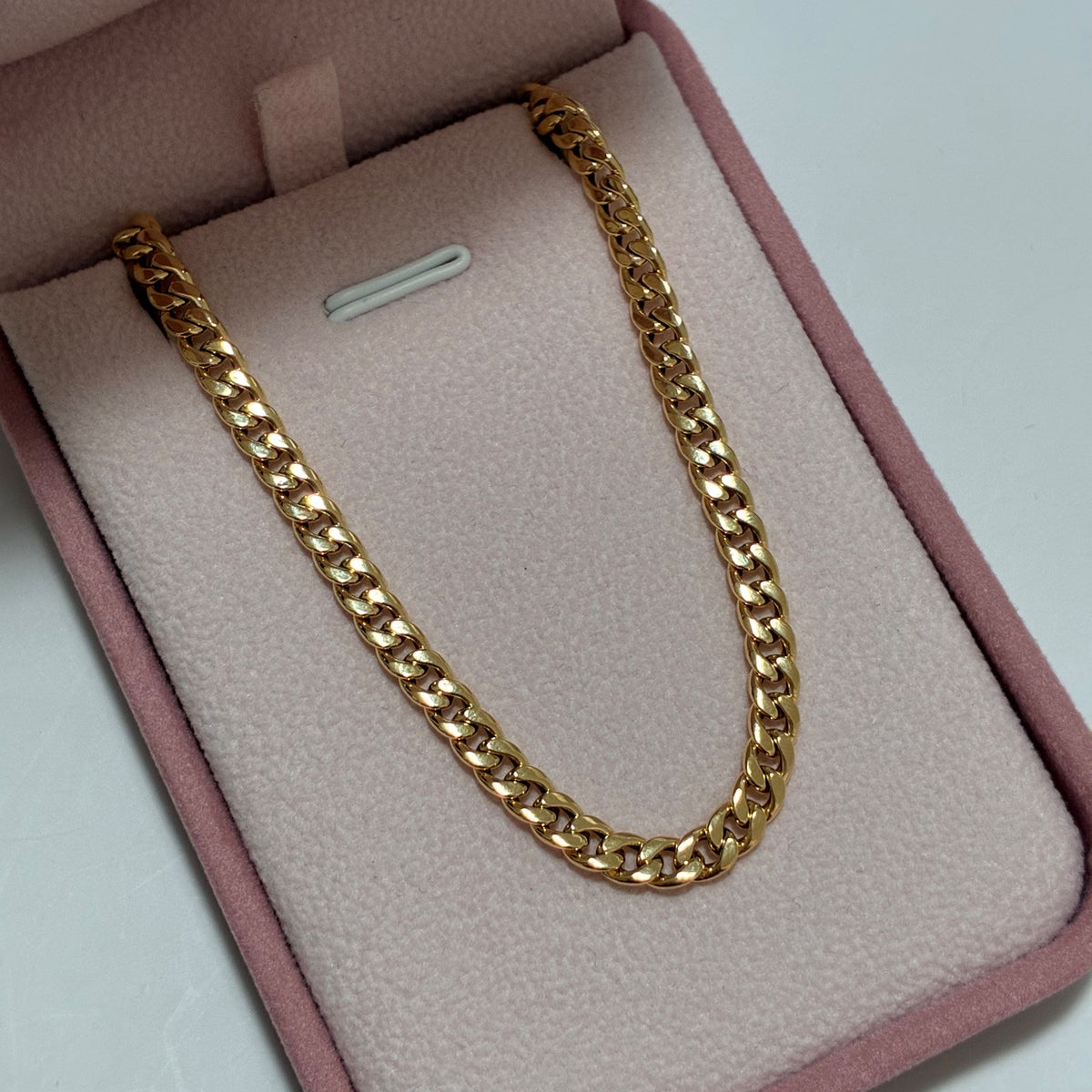 CADENA CUBANA REDONDA HUECA 60CM 4.3MM ORO AMARILLO ITALY 18K-5.1GR
