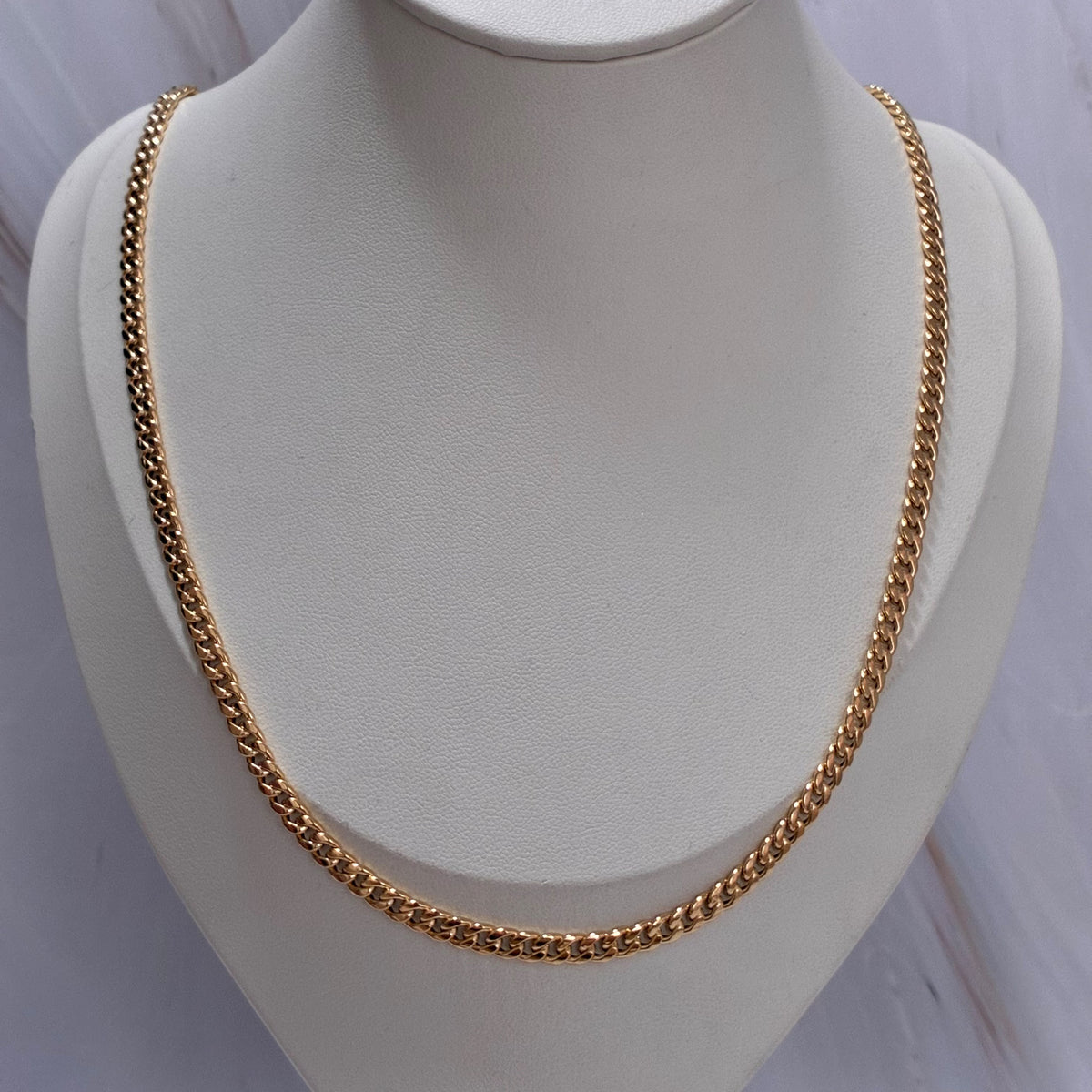 CADENA CUBANA REDONDA HUECA 60CM 4.3MM ORO AMARILLO ITALY 18K-5.1GR