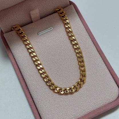 CADENA CUBANA REDONDA HUECA 60CM 5.3MM ORO AMARILLO ITALY 18K-6.95GR