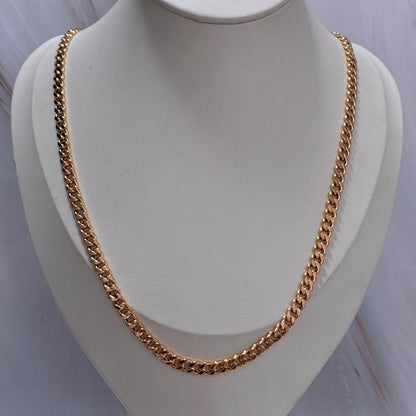 CADENA CUBANA REDONDA HUECA 60CM 5.3MM ORO AMARILLO ITALY 18K-6.95GR