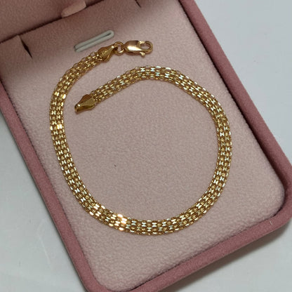 PULSERA CHINA 2 CARRILES 20.5CM 4.2MM ORO AMARILLO ITALY 18K-2.5GR