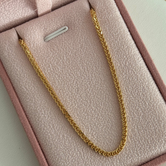 CADENA FRANCO ESTILO ESPIGA 2.15MM ORO AMARILLO ITALY CT - 60CM 6,15GR