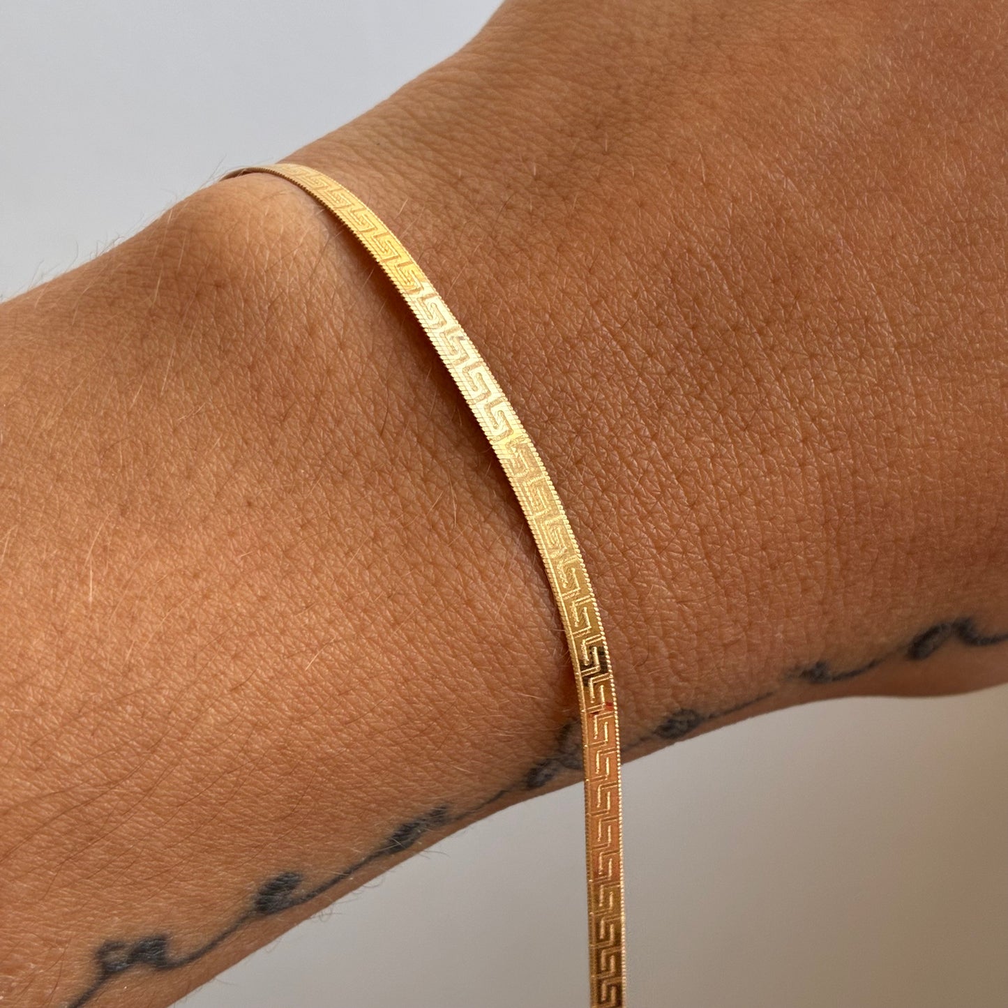 PULSERA EGIPCIA ESTILO MEDUSA 2.5MM ORO AMARILLO ITALY 18K 19CM - 2,9GR