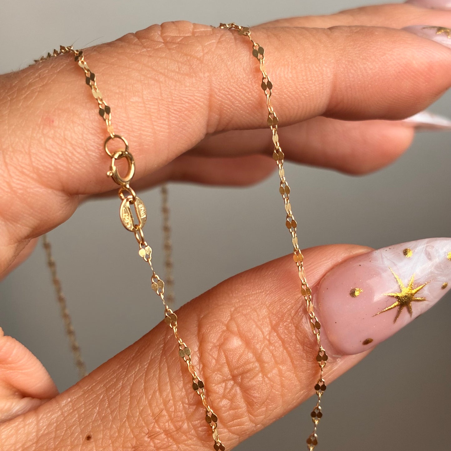 CADENA CRISPETA LISA ORO AMARILLO ITALY 18K 45CM - 0,95GR