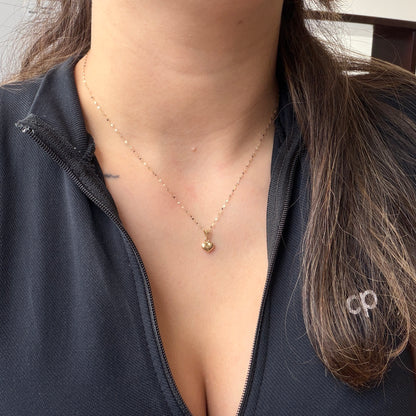 CADENA MINI CRISPETA 0.9MM 45CM + CORAZON LISO ORO AMARILLO 18K 0,6GR (ND)