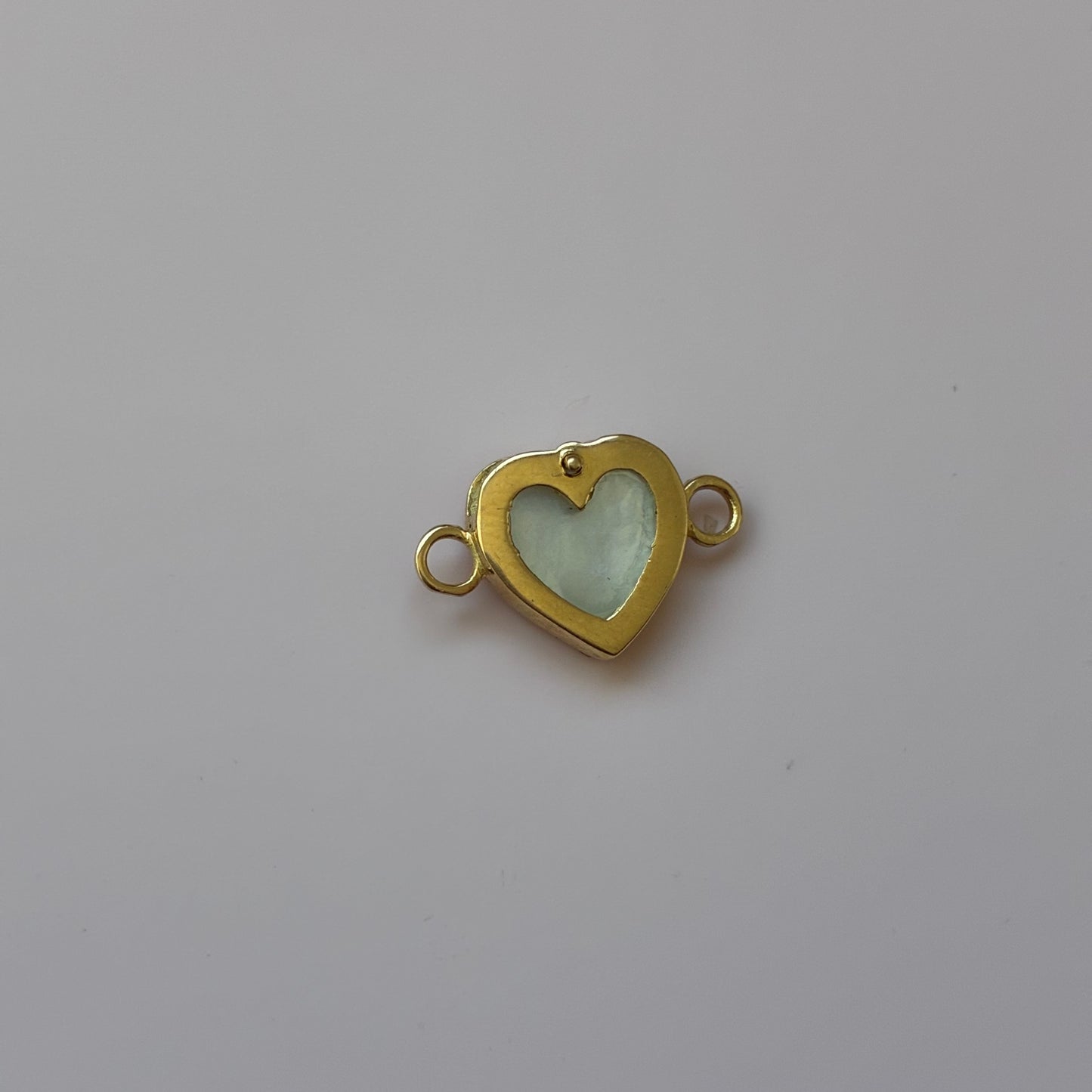 DIJE PARA PULSERA CORAZON CON PIEDRA BLANCA 1.2CM ORO AMARILLO 18K - 1,44GR