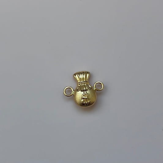 DIJE PARA PULSERA BOLSA DE DINERO 1.1CM ORO AMARILLO 18K - 0,5GR
