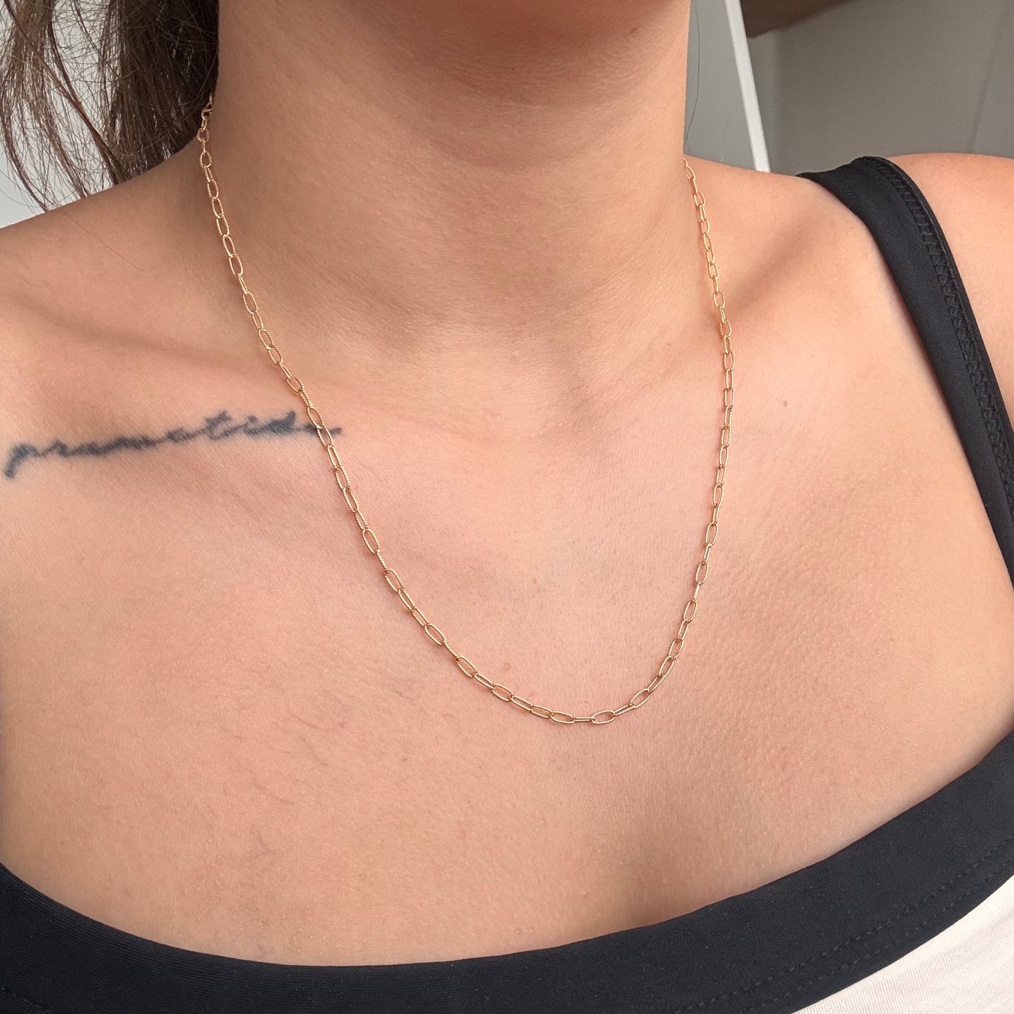 CADENA CAJON TRENZADA 2.5MM ORO AMARILLO ITALY 18K 50CM - 4,67GR