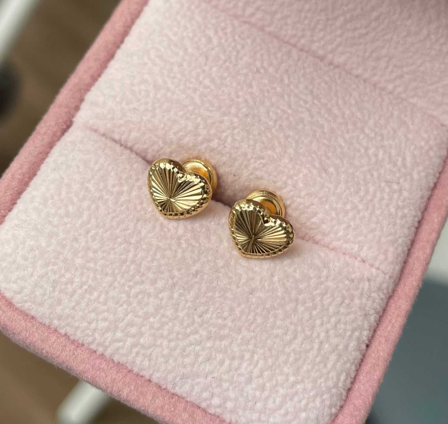 TOPOS CORAZON DIAMANTADOS 8MM ORO AMARILLO COL 18K - 0,83GR (NG)