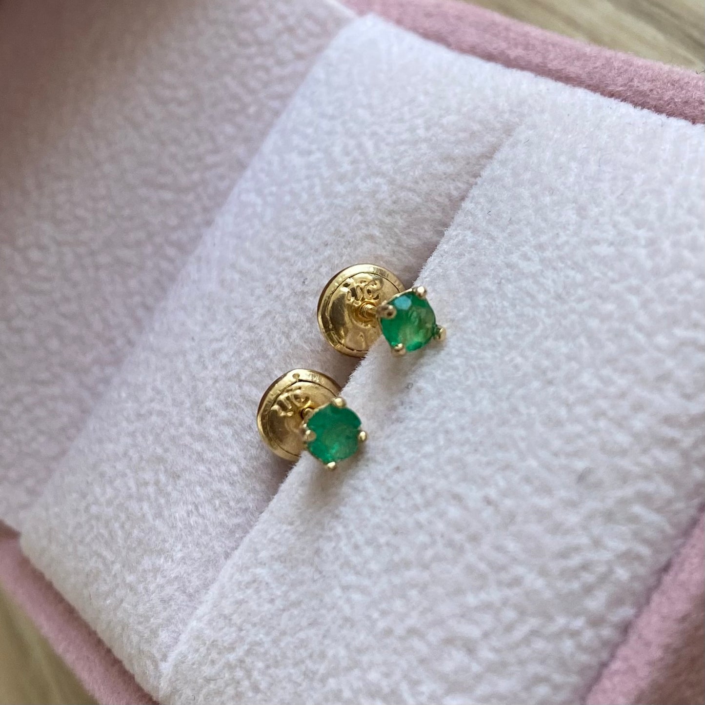 TOPOS + ESMERALDA NATURAL 3MM ORO AMARILLO COL 18K