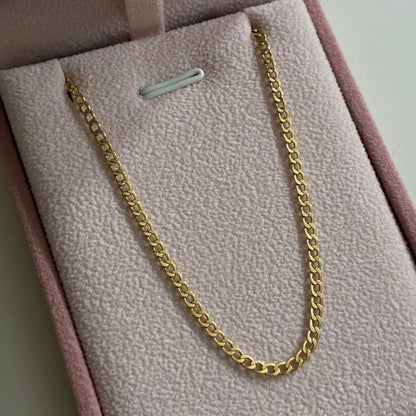 CADENA CUBANA MARTILLADA 2.7MM ORO AMARILLO ITALY 18K 50CM - 2,66GR