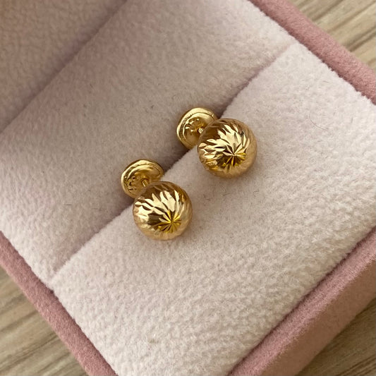 TOPOS BOLAS DIAMANTADA 7MM  ORO AMARILLO COL 18K - 0,85GR (NG)
