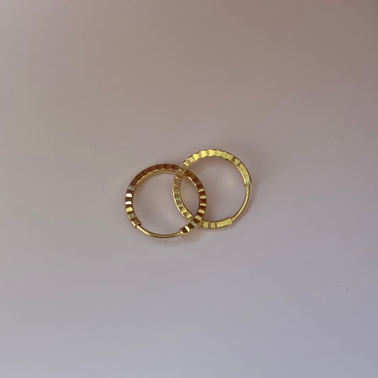 CANDONGAS IMPERDIBLES DIAMANTADAS 1.0CM ORO AMARILLO 18K - 0,52GR