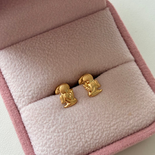 TOPOS ANGEL DE LA GUARDA  8MM ORO AMARILLO 18K - 0,63GR