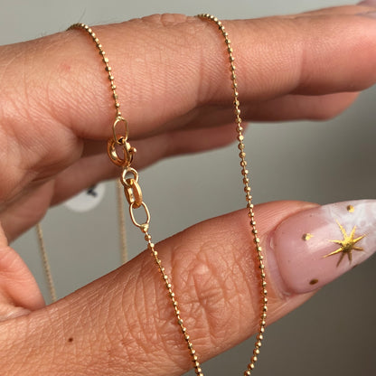 CADENA MINI MILITAR DIAMANTADA ORO AMARILLO ITALY 18K 45CM - 2,02GR