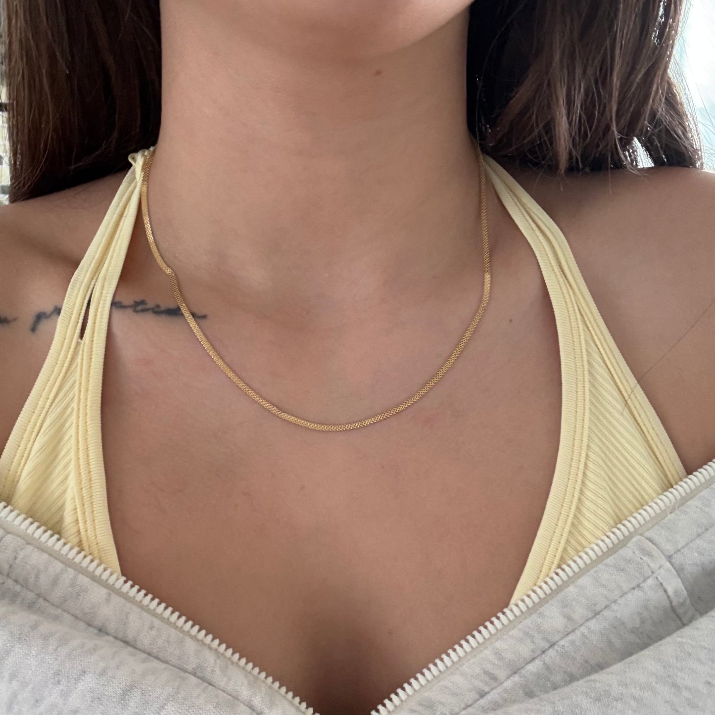 CADENA CHINA DIAMANTADA 2MM ORO AMARILLO ITALY 18K 45CM - 2,58GR