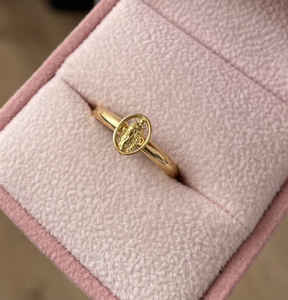 ANILLO VIRGEN DE GUADALUPE 6MM ORO AMARILLO COL 18K TALLA 6.5 - 0,95GR (NG)