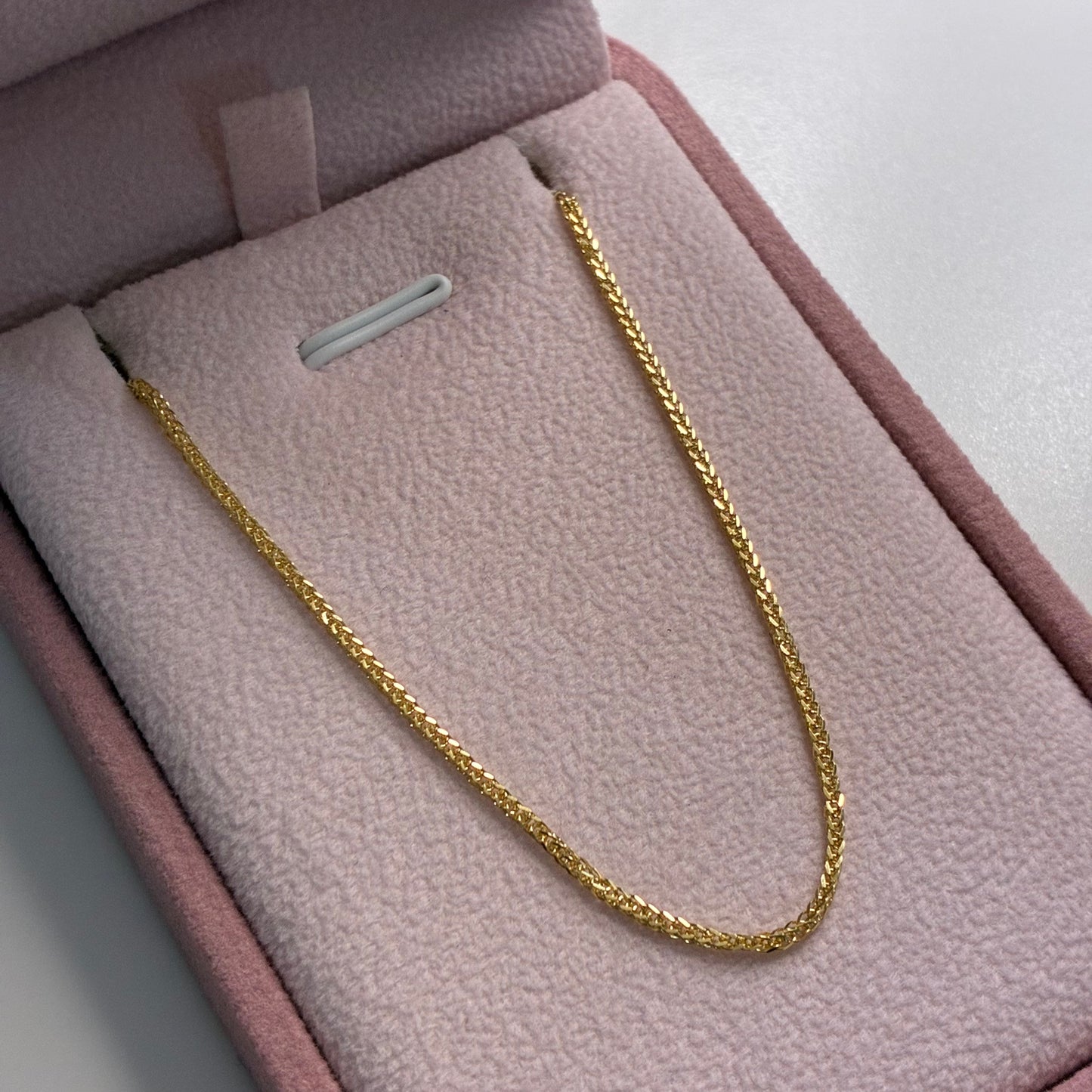 CADENA MINI FRANCO DIAMANTADA 1.4MM ORO AMARILLO ITALY 18K 45CM - 2,86GR (IJ)