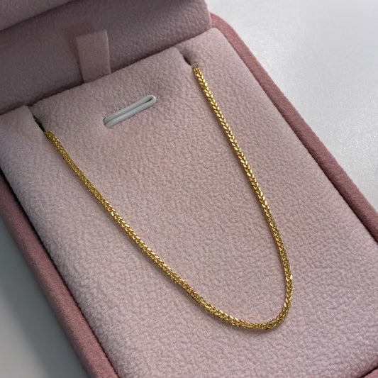CADENA MINI FRANCO DIAMANTADA 1.4MM ORO AMARILLO ITALY 18K 45CM - 2,86GR (IJ)