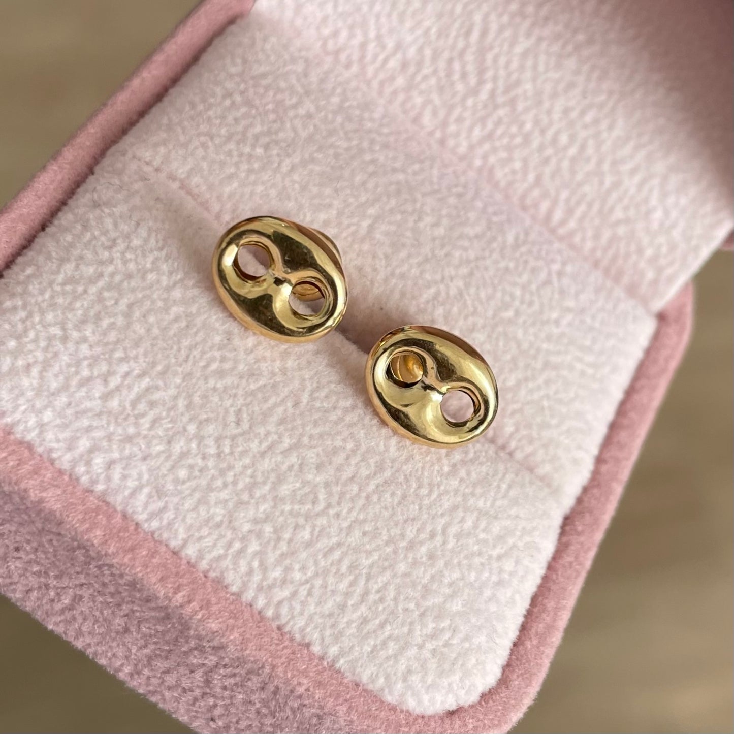 TOPOS GRANO DE CAFÉ 8MM ORO AMARILLO COL 18K - 0,84GR (NG)