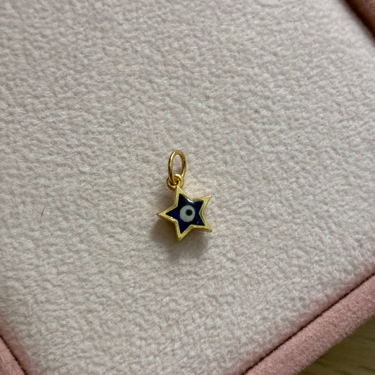 DIJE OJO TURCO PROTECCION EN ESTRELLA 1.2CM ORO AMARILLO ITALY ESP 18K - 0,49GR (IM)