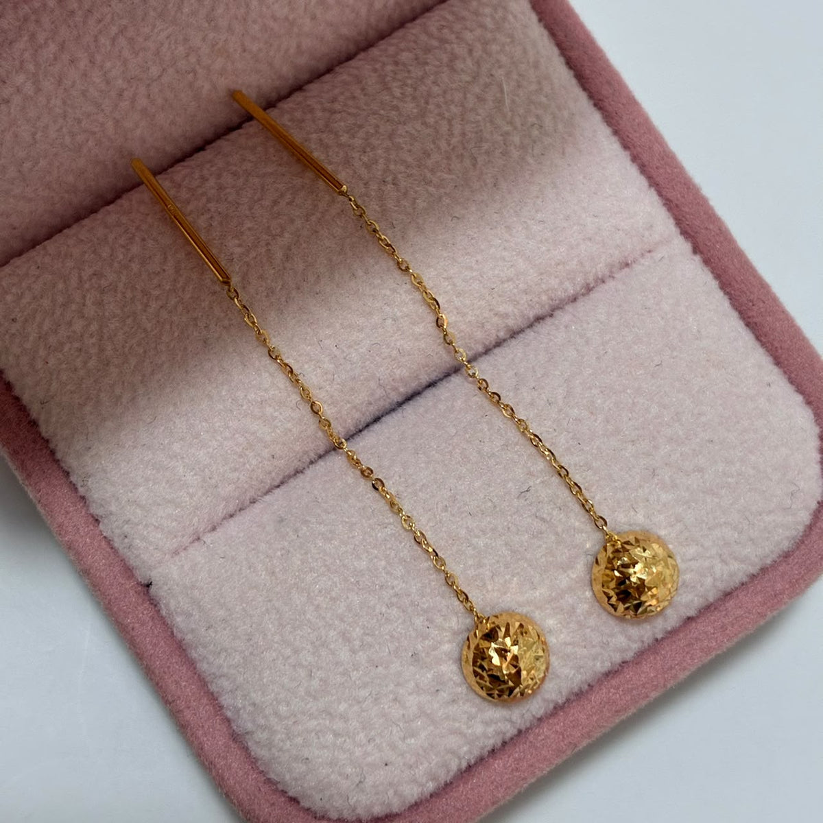 TOPOS PENDULO BOLA DIAMANTADOS 4MM ORO AMARILLO ITALY ESP 18K - 0,56GR